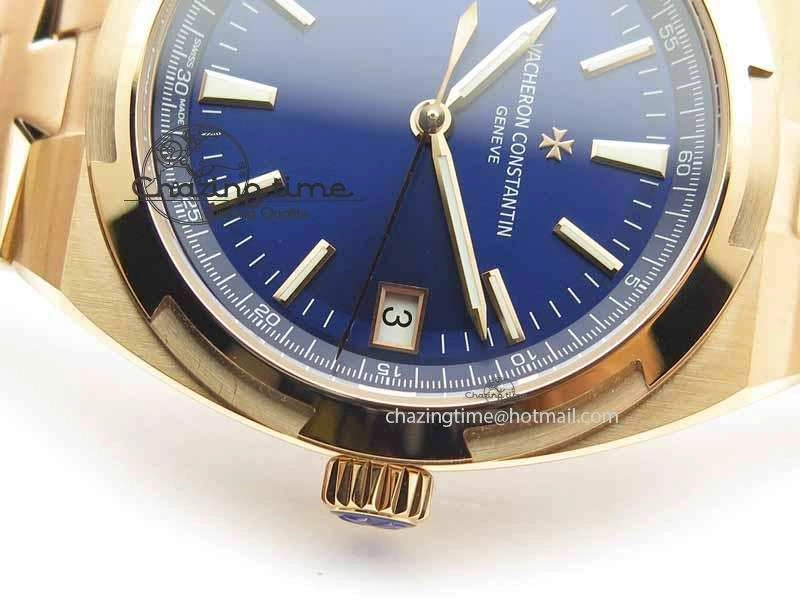 Overseas Automatic RG Blue Dial On RG Bracelet A5100