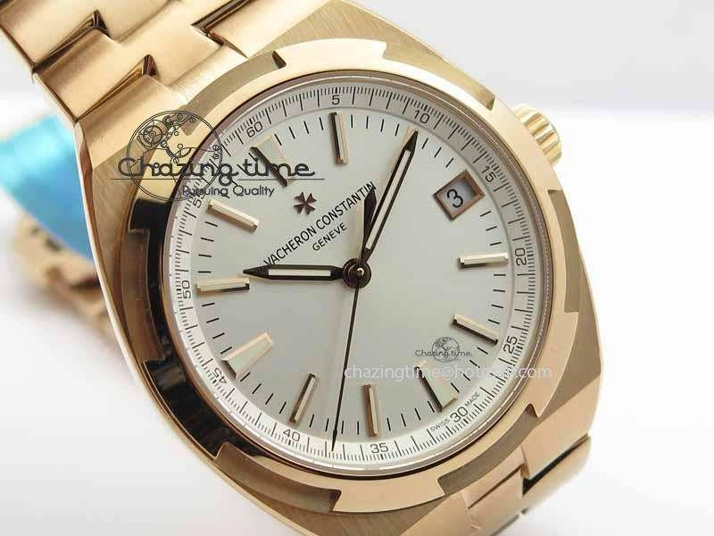 Overseas Automatic RG White Dial On RG Bracelet A5100