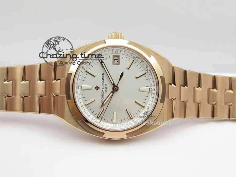 Overseas Automatic RG White Dial On RG Bracelet A5100