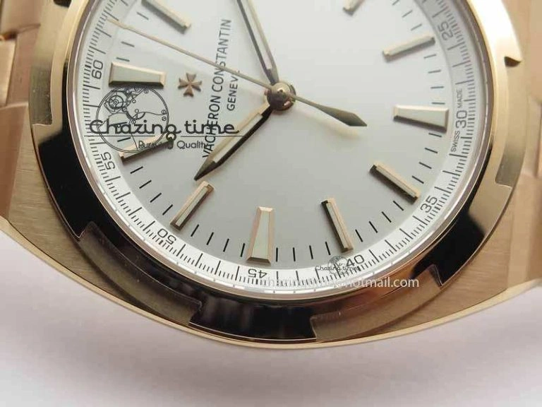 Overseas Automatic RG White Dial On RG Bracelet A5100