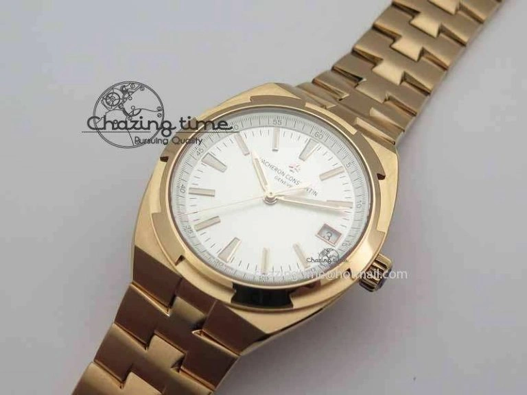 Overseas Automatic RG White Dial On RG Bracelet A5100