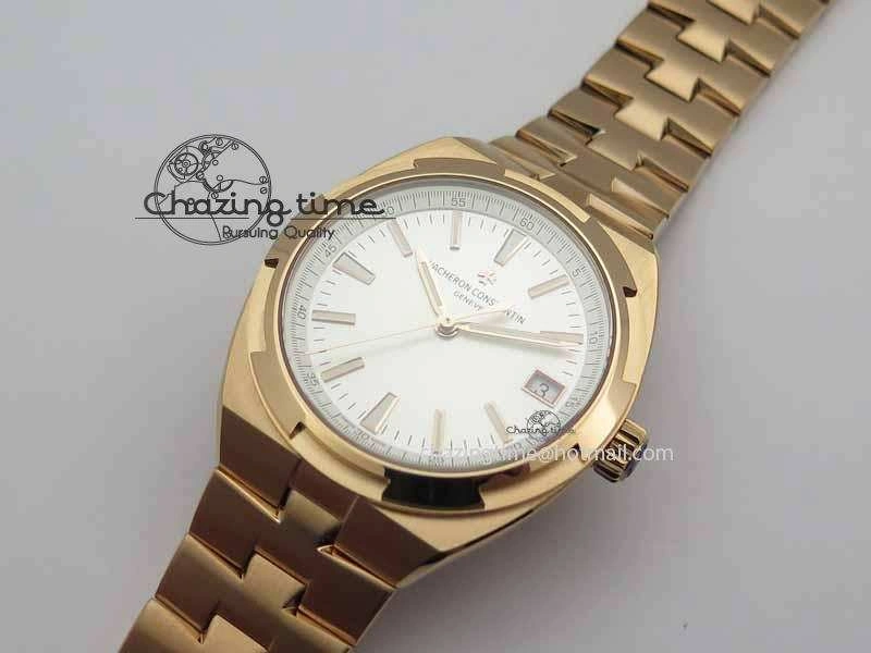 Overseas Automatic RG White Dial On RG Bracelet A5100