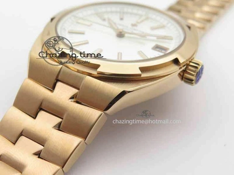 Overseas Automatic RG White Dial On RG Bracelet A5100