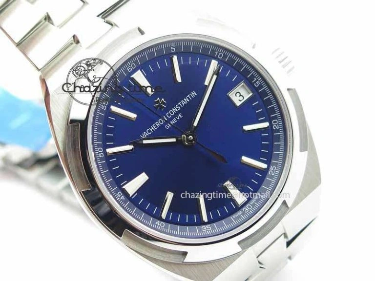 Overseas Automatic SS Blue Dial On SS Bracelet A5100