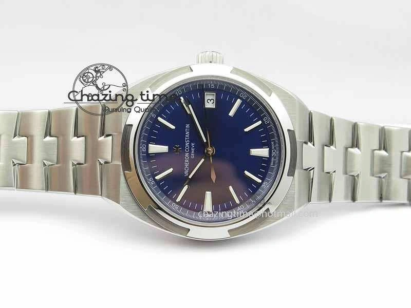 Overseas Automatic SS Blue Dial On SS Bracelet A5100