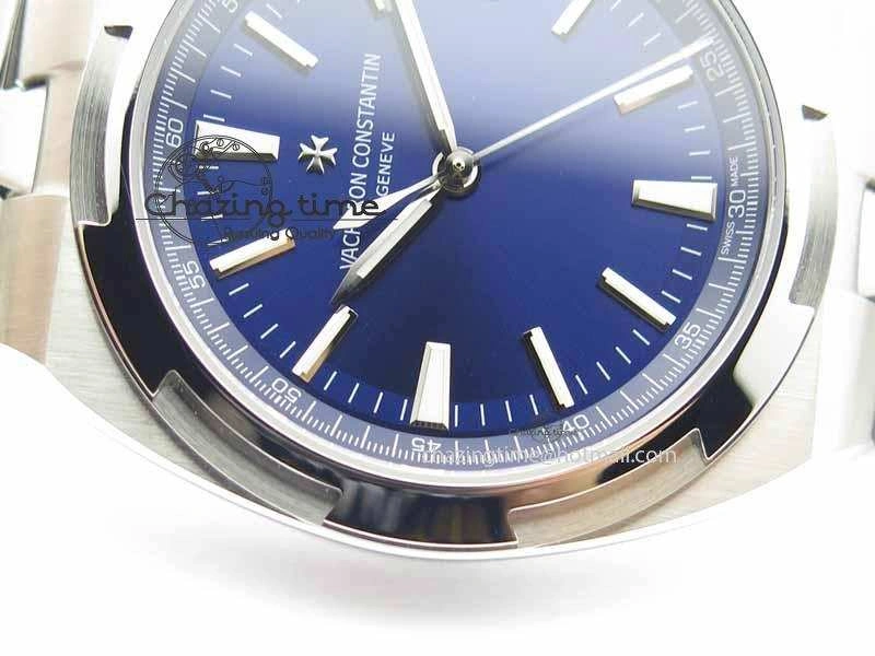 Overseas Automatic SS Blue Dial On SS Bracelet A5100