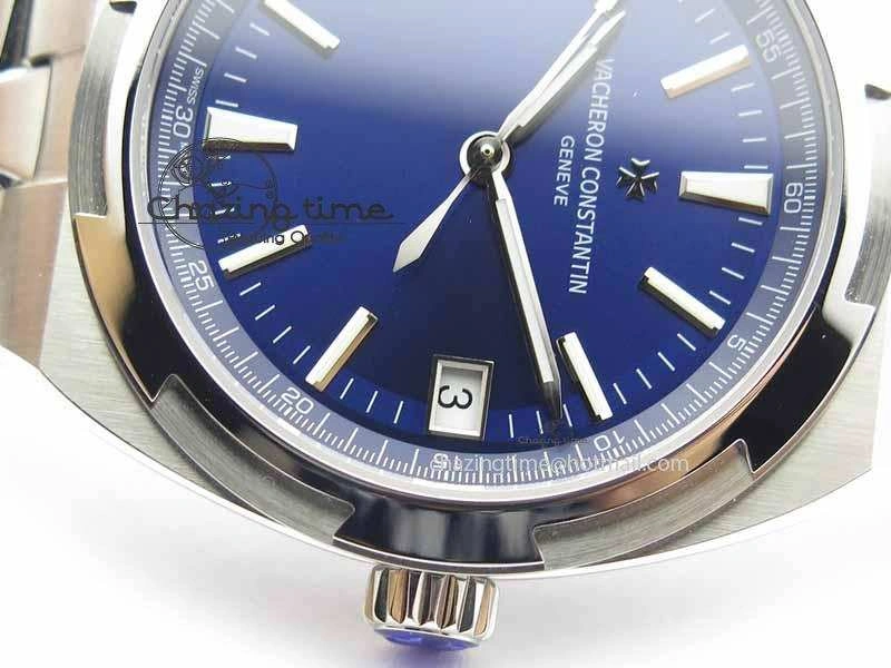 Overseas Automatic SS Blue Dial On SS Bracelet A5100
