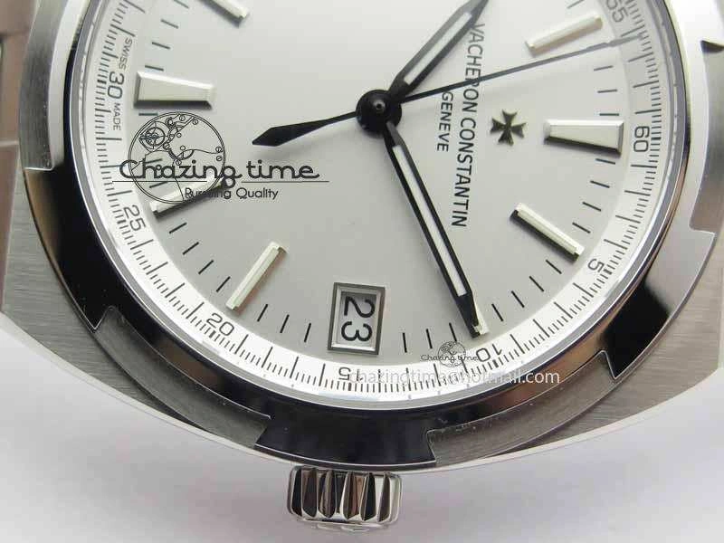 Overseas Automatic SS White Dial On SS Bracelet A5100