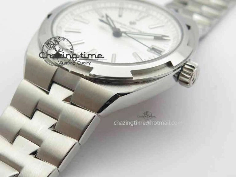 Overseas Automatic SS White Dial On SS Bracelet A5100