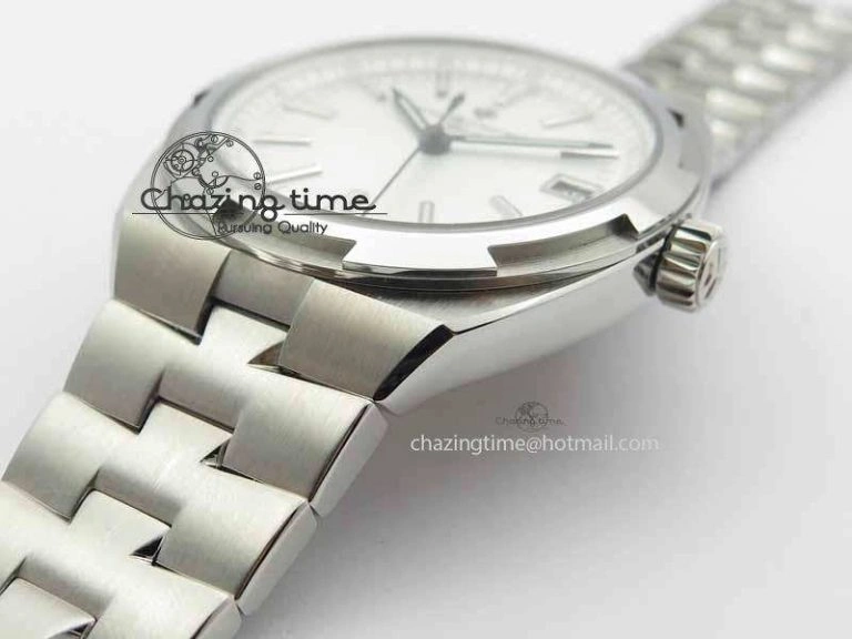 Overseas Automatic SS White Dial On SS Bracelet A5100