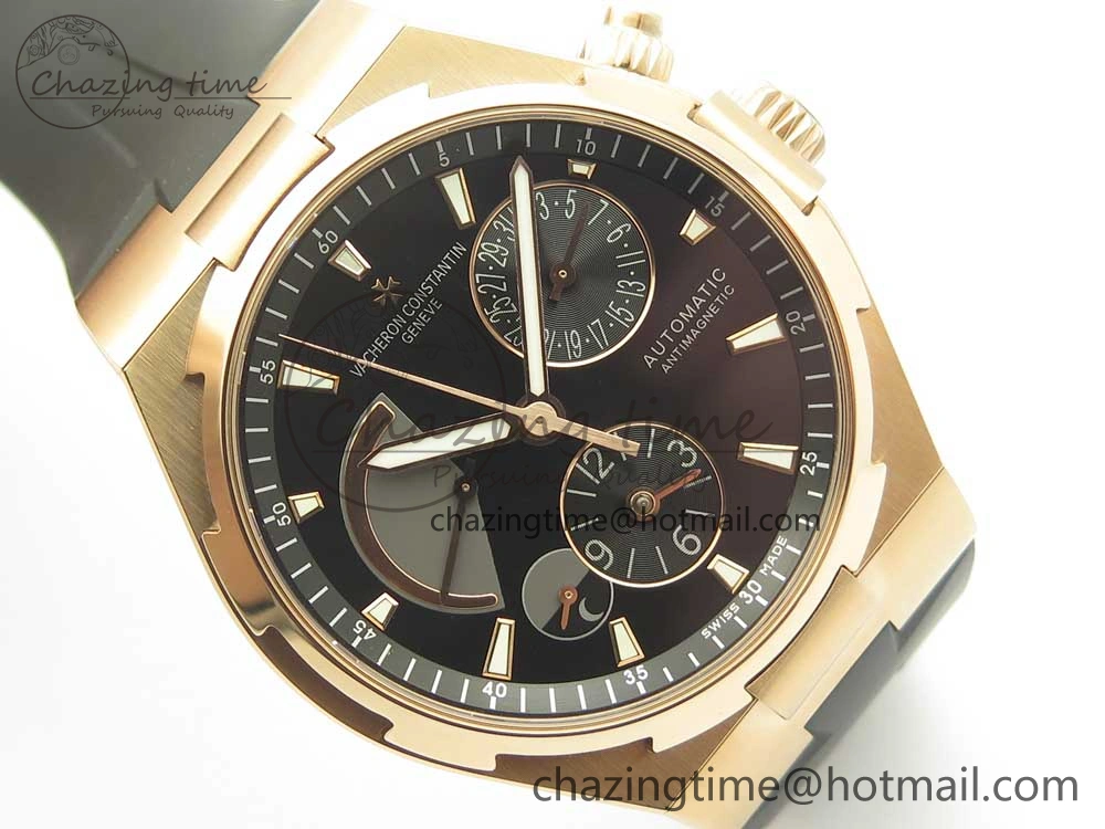 Overseas Dual Time Power Reserve RG TWA Best Edition Black Dial on Black Rubber Strap A1222