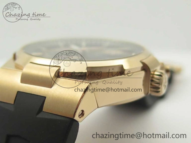 Overseas Dual Time Power Reserve RG TWA Best Edition Black Dial on Black Rubber Strap A1222