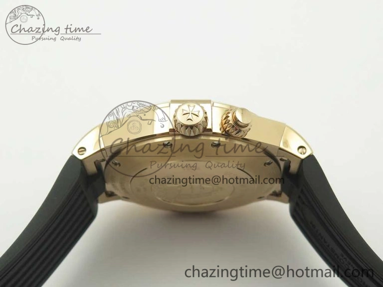 Overseas Dual Time Power Reserve RG TWA Best Edition Black Dial on Black Rubber Strap A1222