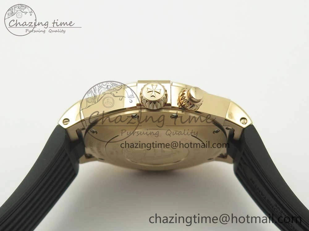 Overseas Dual Time Power Reserve RG TWA Best Edition Black Dial on Black Rubber Strap A1222