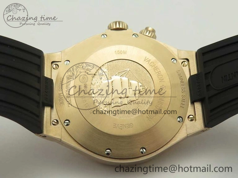 Overseas Dual Time Power Reserve RG TWA Best Edition Black Dial on Black Rubber Strap A1222