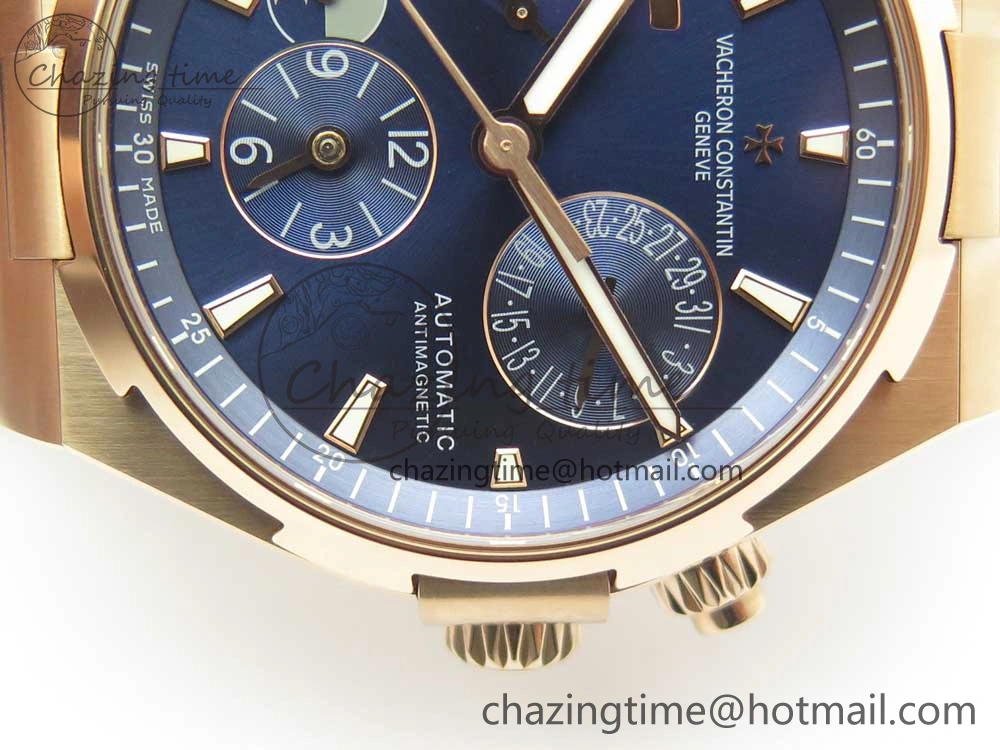 Overseas Dual Time Power Reserve RG TWA Best Edition Blue Dial on Blue Rubber Strap A1222
