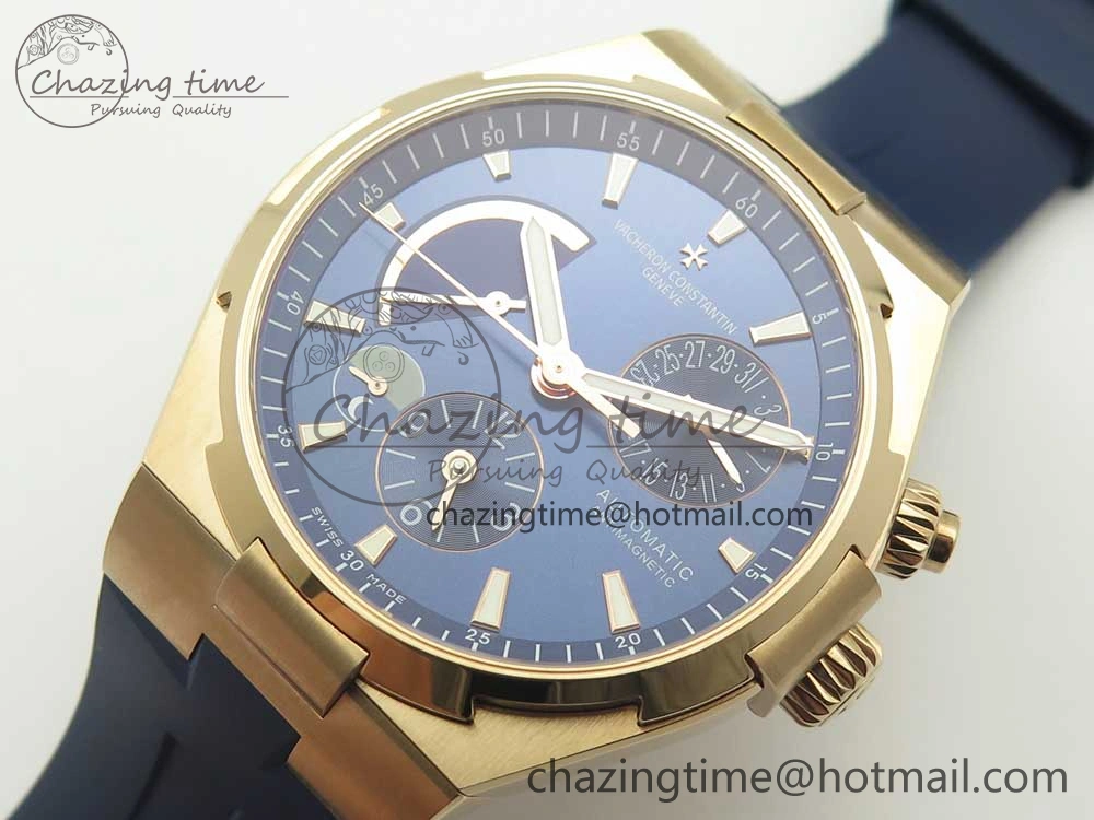 Overseas Dual Time Power Reserve RG TWA Best Edition Blue Dial on Blue Rubber Strap A1222