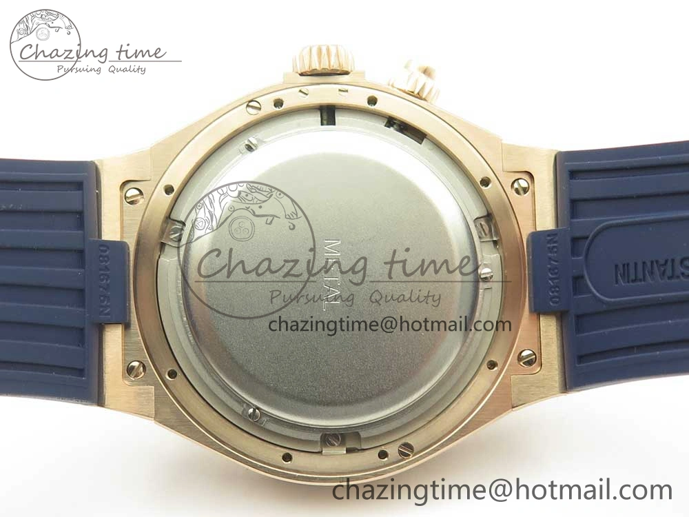 Overseas Dual Time Power Reserve RG TWA Best Edition Blue Dial on Blue Rubber Strap A1222