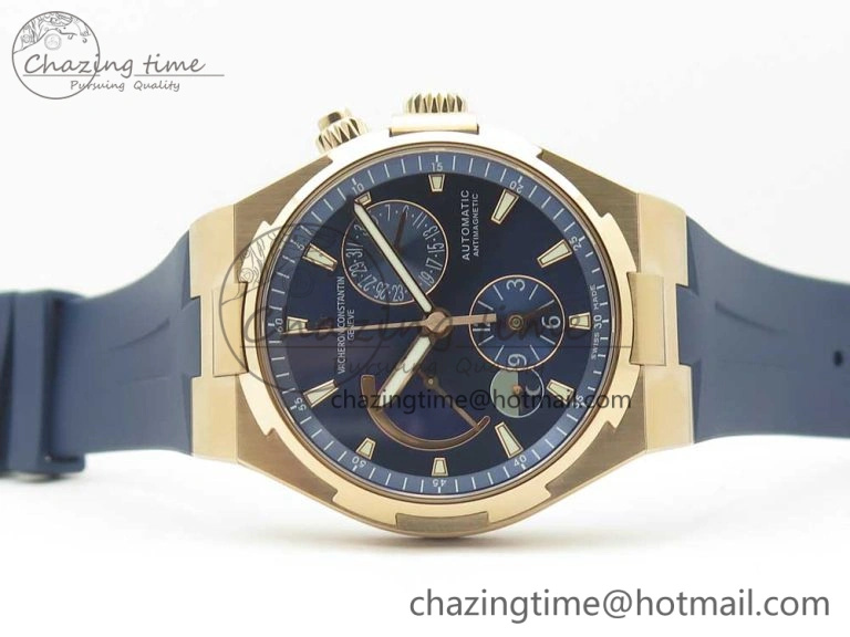 Overseas Dual Time Power Reserve RG TWA Best Edition Blue Dial on Blue Rubber Strap A1222