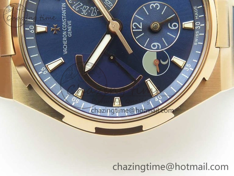 Overseas Dual Time Power Reserve RG TWA Best Edition Blue Dial on Blue Rubber Strap A1222