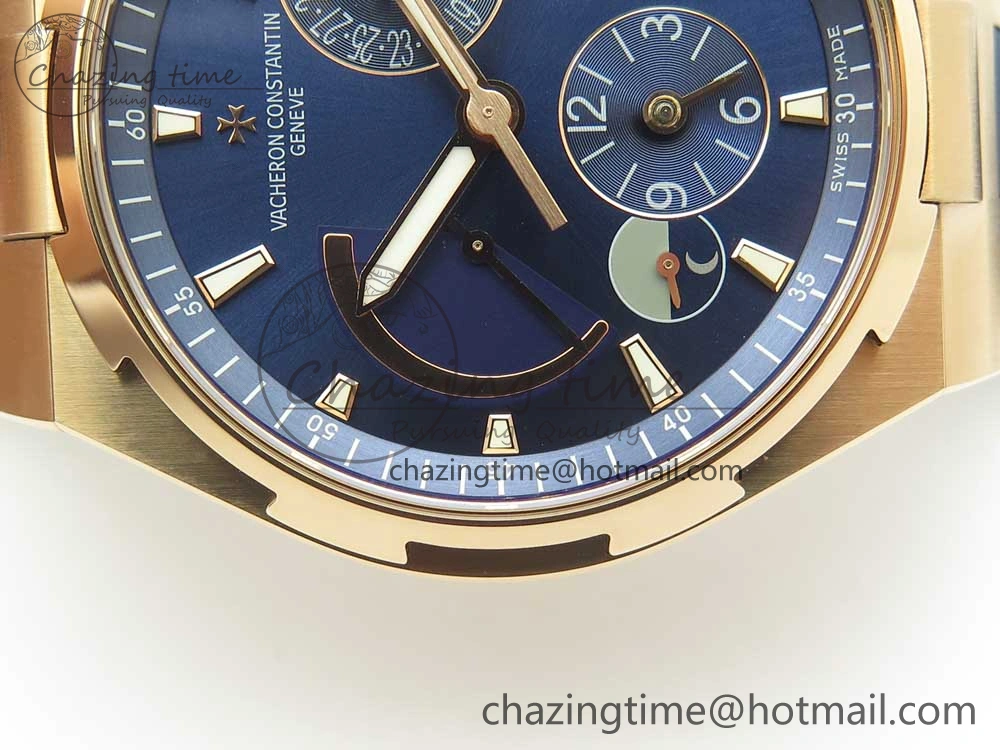 Overseas Dual Time Power Reserve RG TWA Best Edition Blue Dial on Blue Rubber Strap A1222