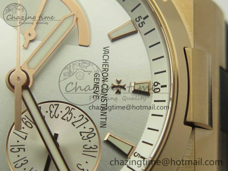 Overseas Dual Time Power Reserve RG TWA Best Edition Silver Dial on Black Rubber Strap A1222