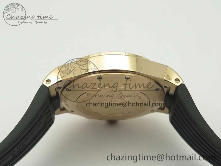 Overseas Dual Time Power Reserve RG TWA Best Edition Silver Dial on Black Rubber Strap A1222