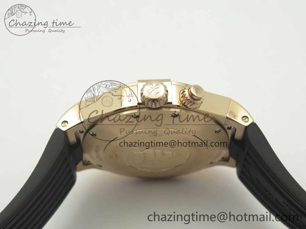 Overseas Dual Time Power Reserve RG TWA Best Edition Silver Dial on Black Rubber Strap A1222