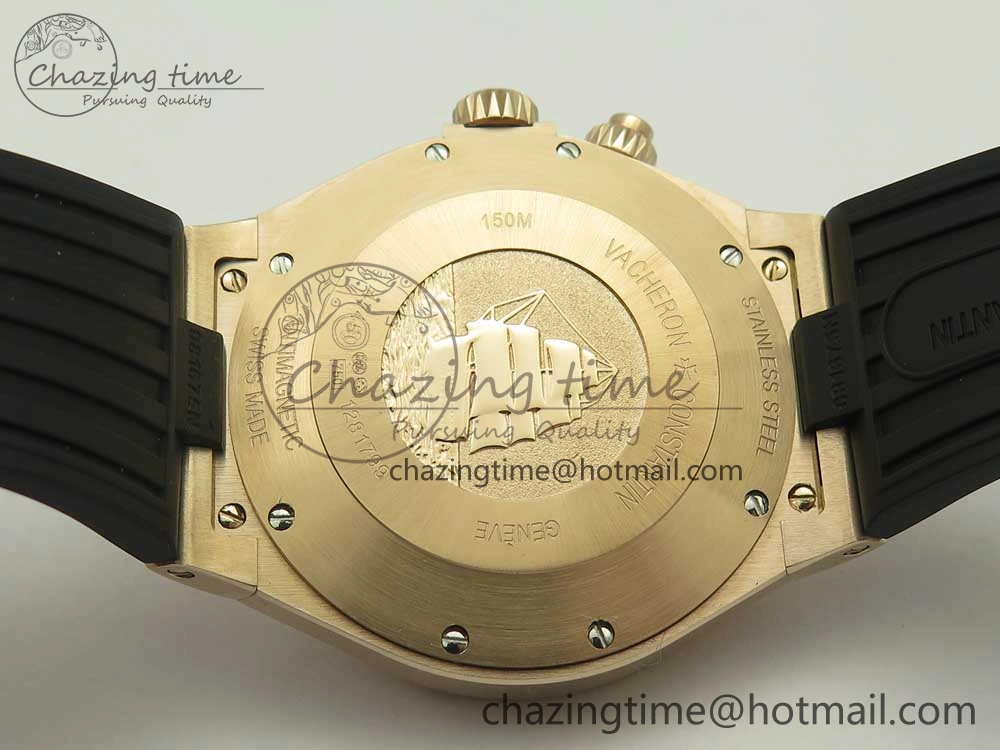 Overseas Dual Time Power Reserve RG TWA Best Edition Silver Dial on Black Rubber Strap A1222