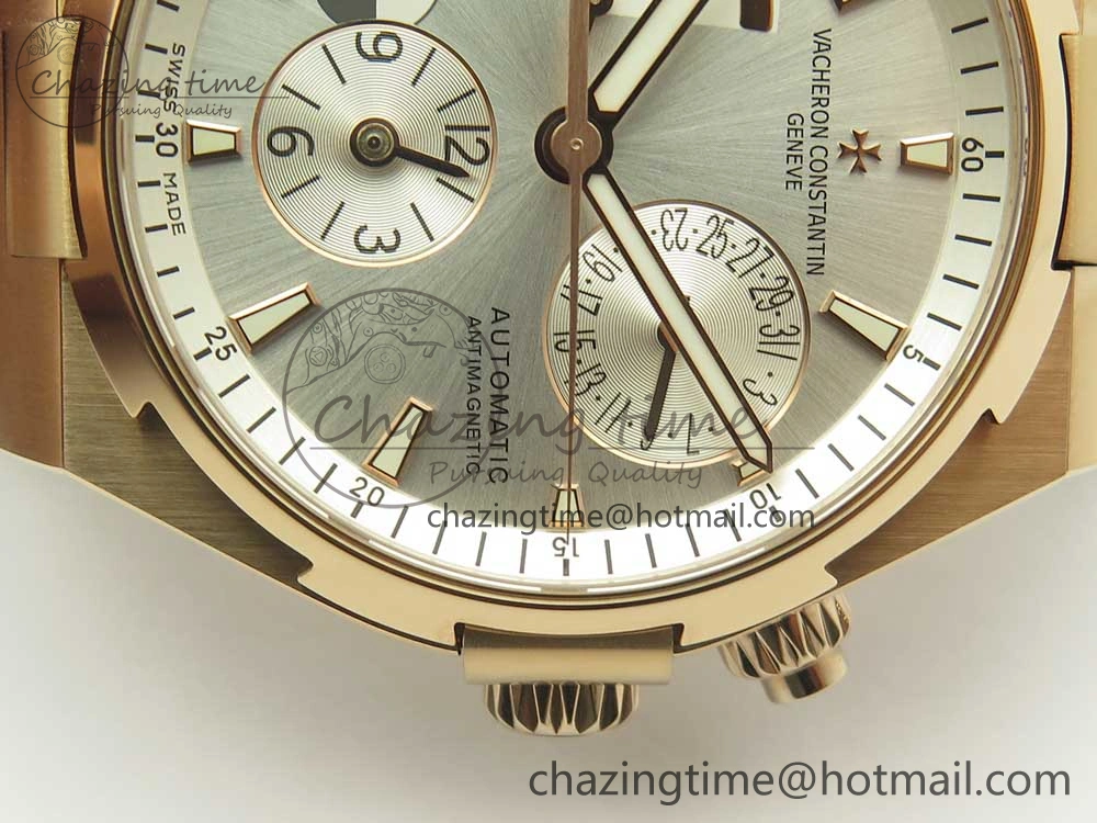 Overseas Dual Time Power Reserve RG TWA Best Edition Silver Dial on Black Rubber Strap A1222