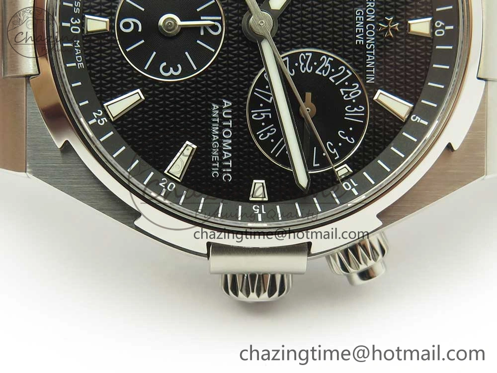 Overseas Dual Time Power Reserve TWA Best Edition Black Dial on SS Bracelet A1222