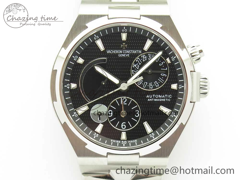 Overseas Dual Time Power Reserve TWA Best Edition Black Dial on SS Bracelet A1222