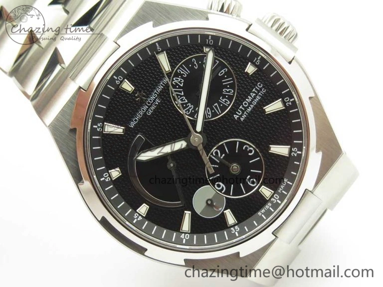Overseas Dual Time Power Reserve TWA Best Edition Black Dial on SS Bracelet A1222