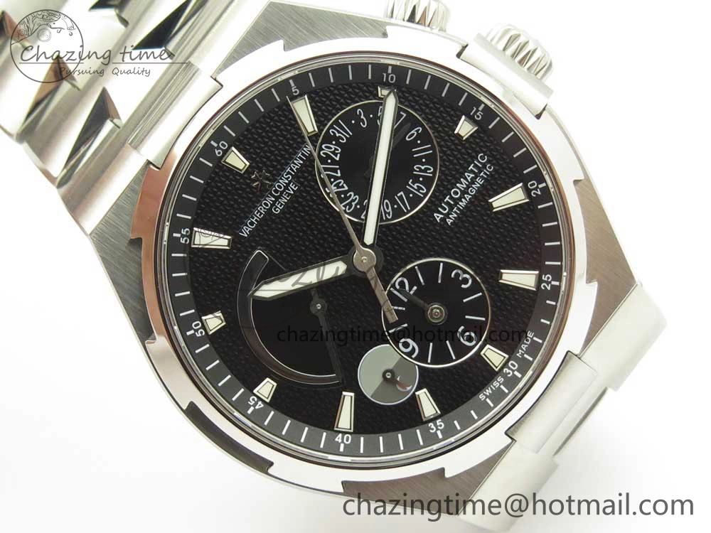 Overseas Dual Time Power Reserve TWA Best Edition Black Dial on SS Bracelet A1222