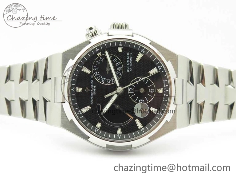 Overseas Dual Time Power Reserve TWA Best Edition Black Dial on SS Bracelet A1222