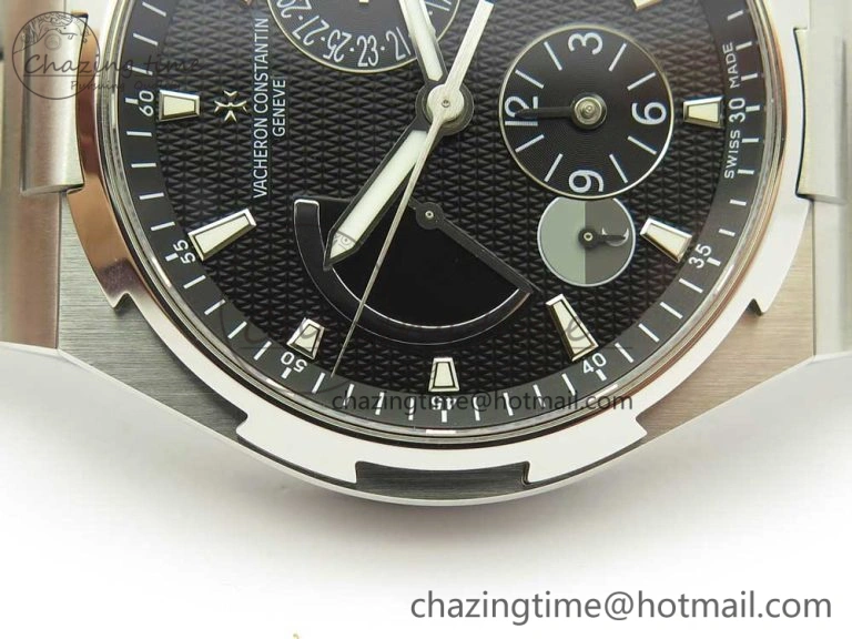 Overseas Dual Time Power Reserve TWA Best Edition Black Dial on SS Bracelet A1222