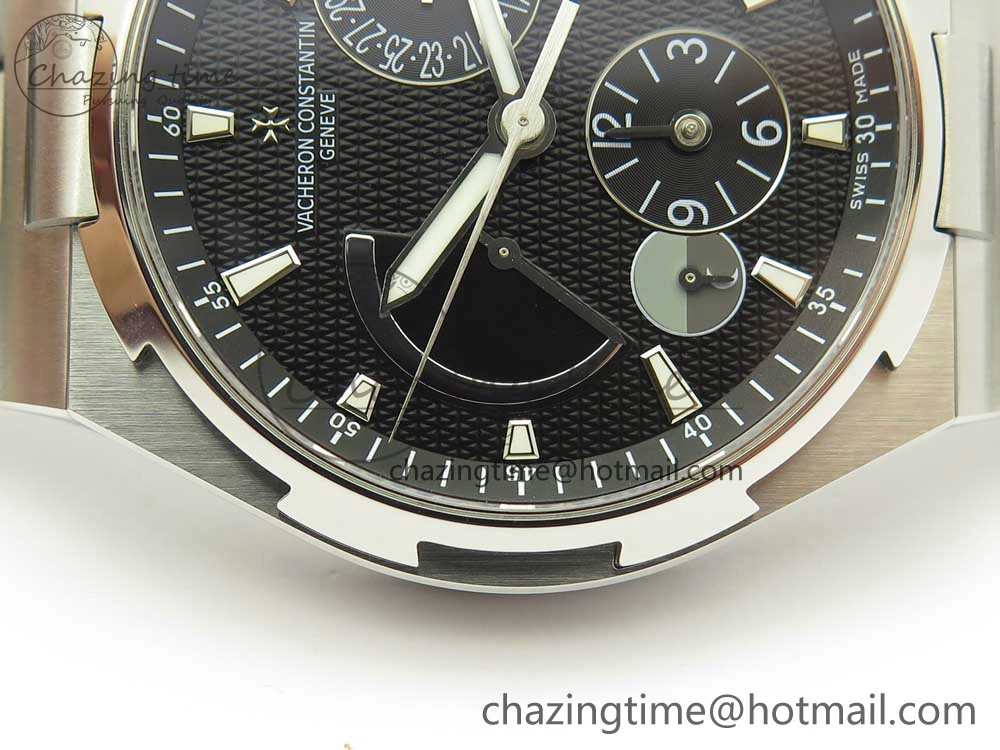 Overseas Dual Time Power Reserve TWA Best Edition Black Dial on SS Bracelet A1222