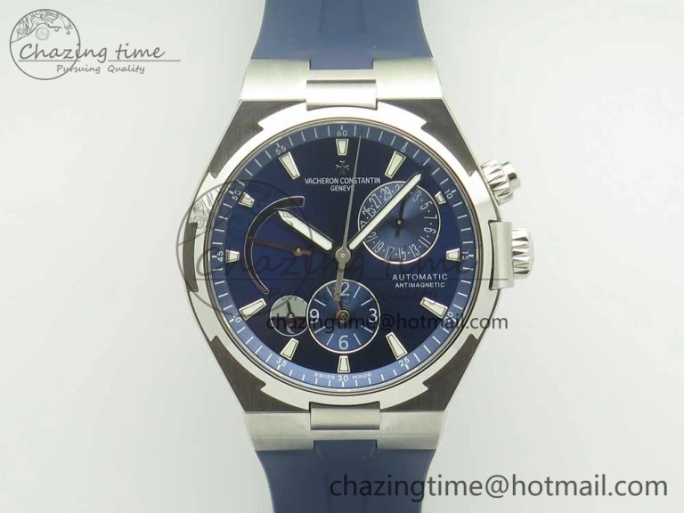 Overseas Dual Time Power Reserve TWA Best Edition Blue Dial on Blue Rubber Strap A1222