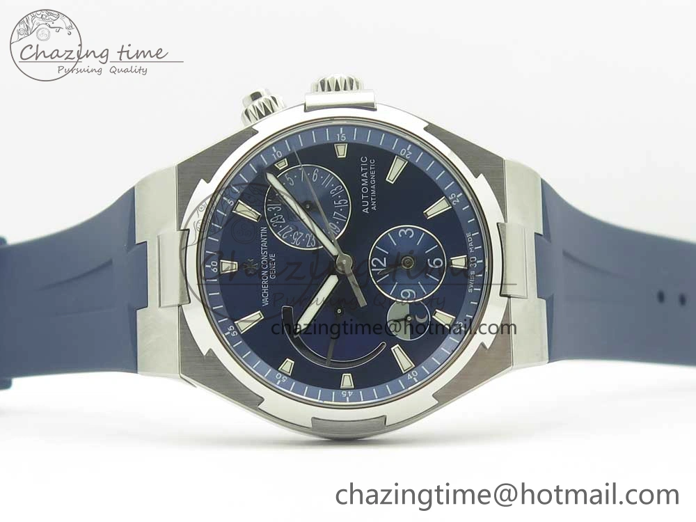 Overseas Dual Time Power Reserve TWA Best Edition Blue Dial on Blue Rubber Strap A1222