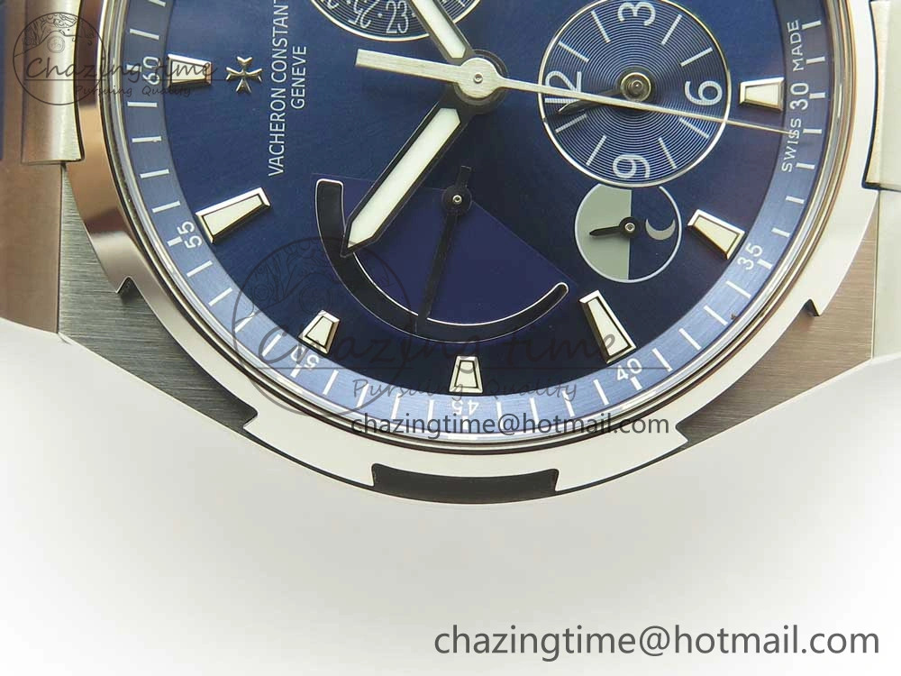 Overseas Dual Time Power Reserve TWA Best Edition Blue Dial on Blue Rubber Strap A1222