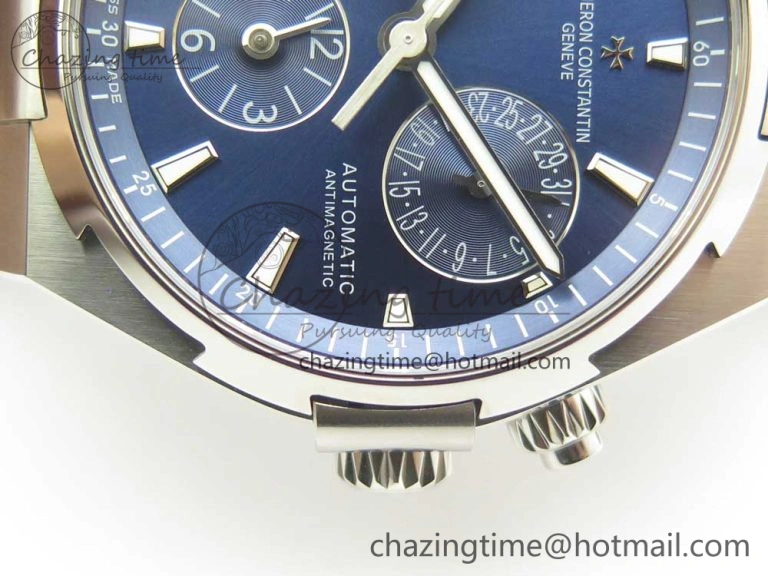 Overseas Dual Time Power Reserve TWA Best Edition Blue Dial on Blue Rubber Strap A1222