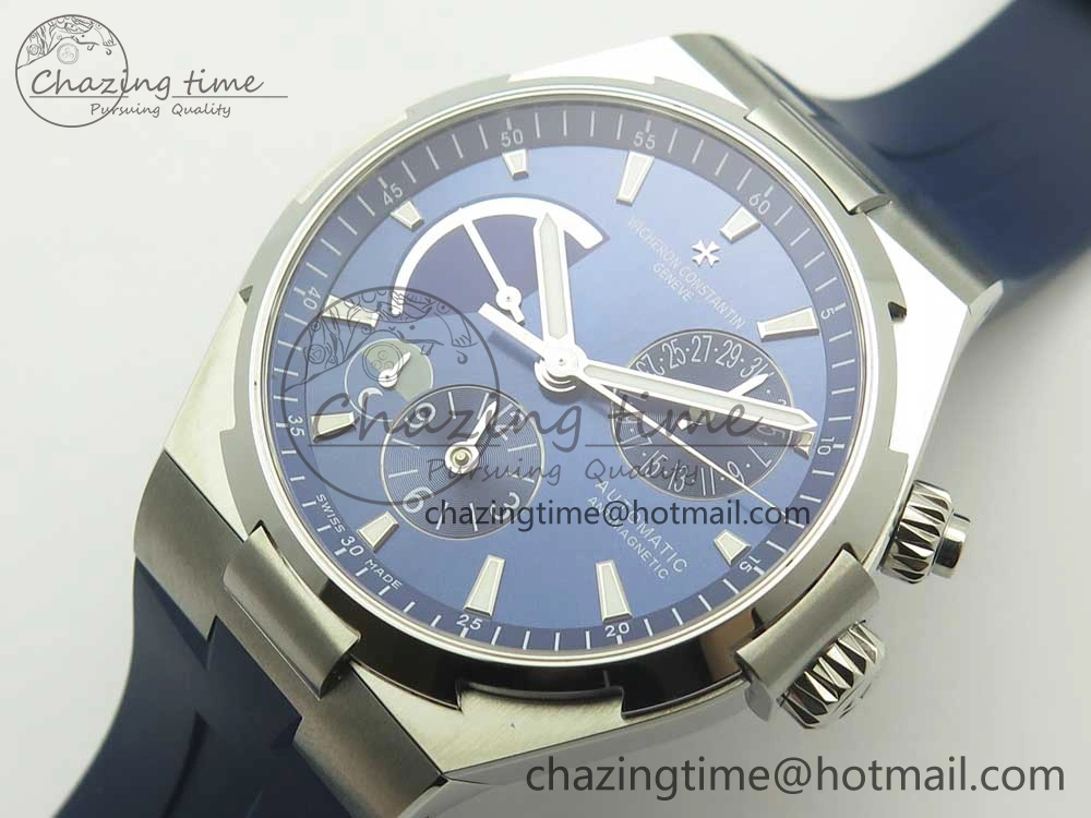 Overseas Dual Time Power Reserve TWA Best Edition Blue Dial on Blue Rubber Strap A1222
