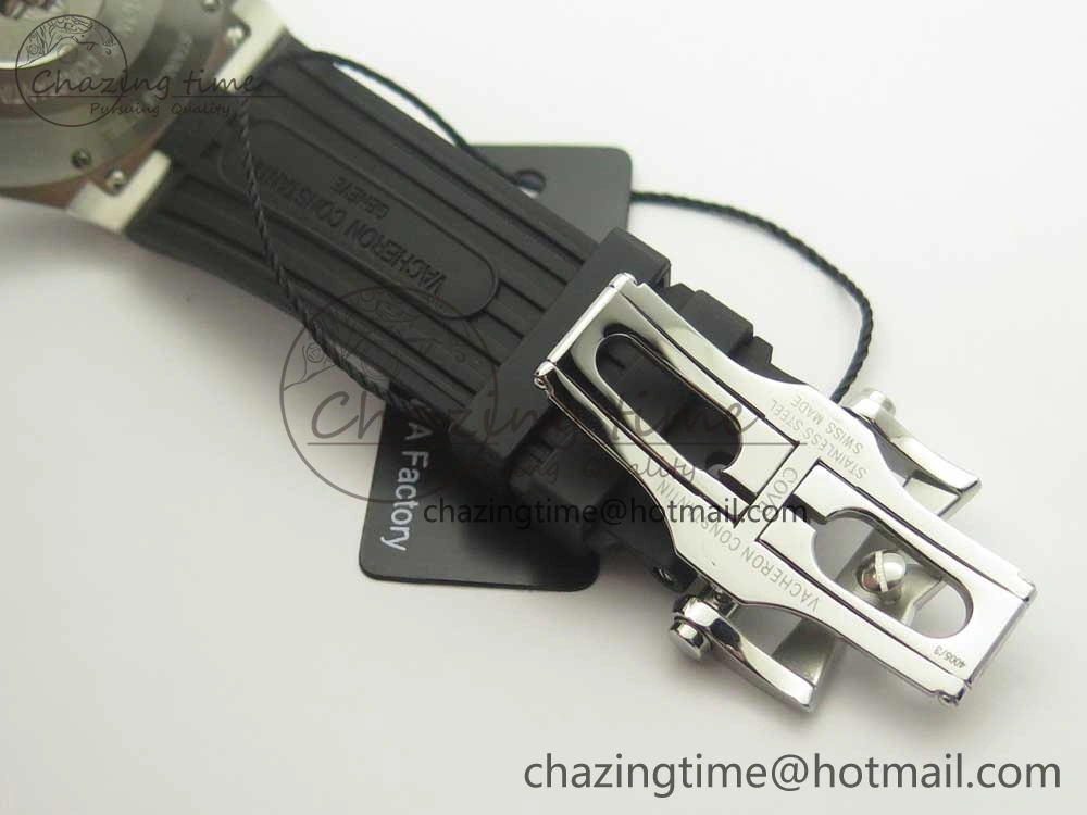 Overseas Dual Time Power Reserve TWA Best Edition Silver Dial on Black Rubber Strap A1222