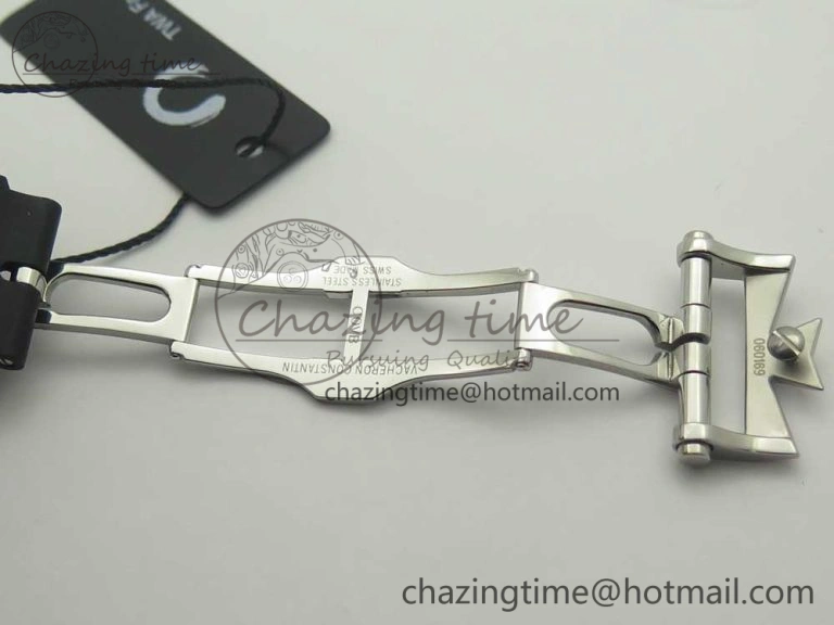 Overseas Dual Time Power Reserve TWA Best Edition Silver Dial on Black Rubber Strap A1222