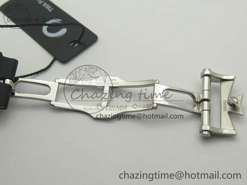 Overseas Dual Time Power Reserve TWA Best Edition Silver Dial on Black Rubber Strap A1222
