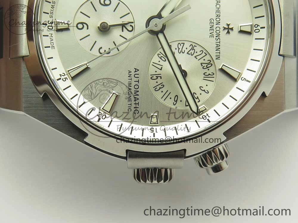 Overseas Dual Time Power Reserve TWA Best Edition Silver Dial on Black Rubber Strap A1222
