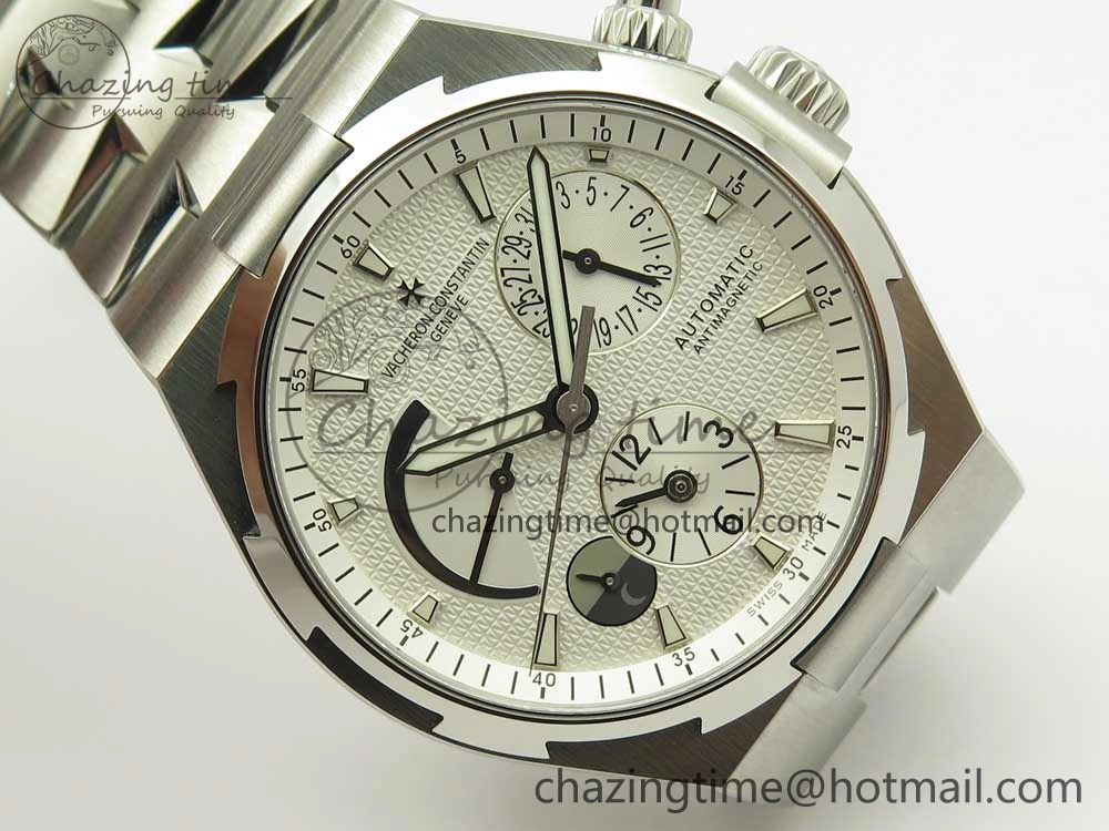 Overseas Dual Time Power Reserve TWA Best Edition White Dial on SS Bracelet A1222