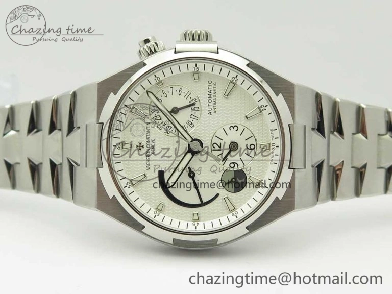 Overseas Dual Time Power Reserve TWA Best Edition White Dial on SS Bracelet A1222