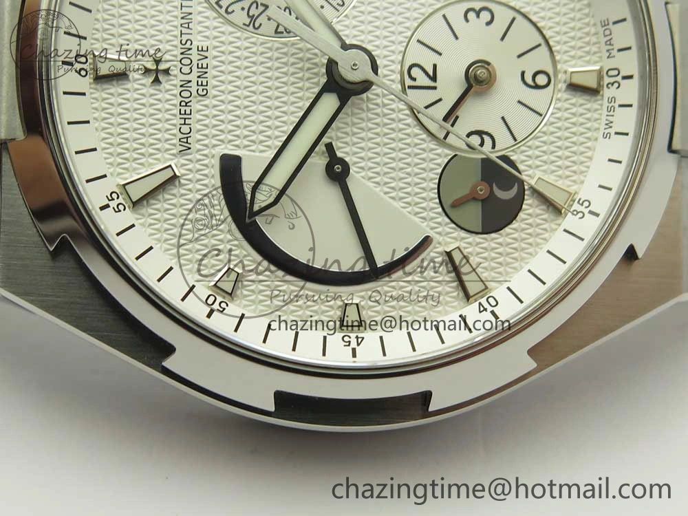 Overseas Dual Time Power Reserve TWA Best Edition White Dial on SS Bracelet A1222