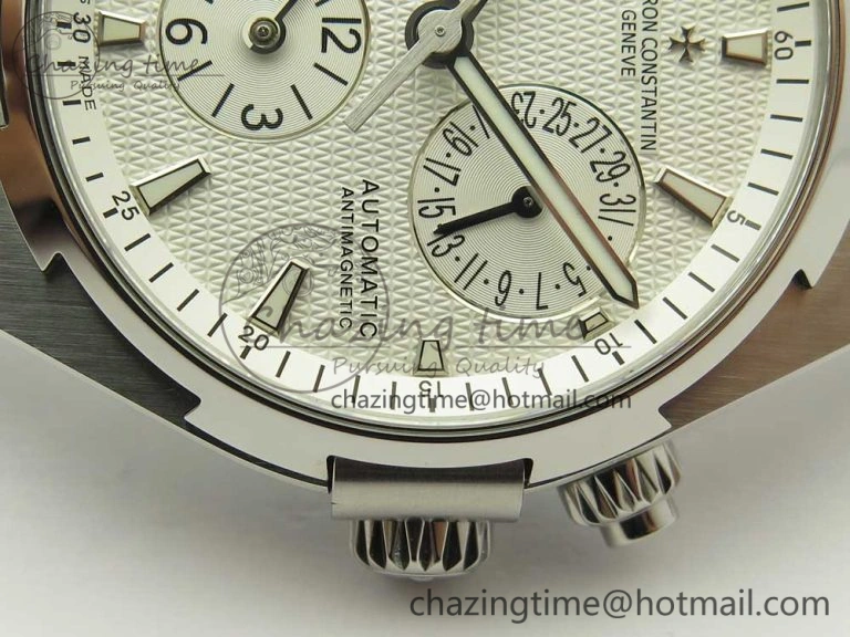 Overseas Dual Time Power Reserve TWA Best Edition White Dial on SS Bracelet A1222